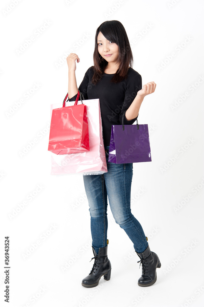 Fototapeta premium pretty asian woman in shopping