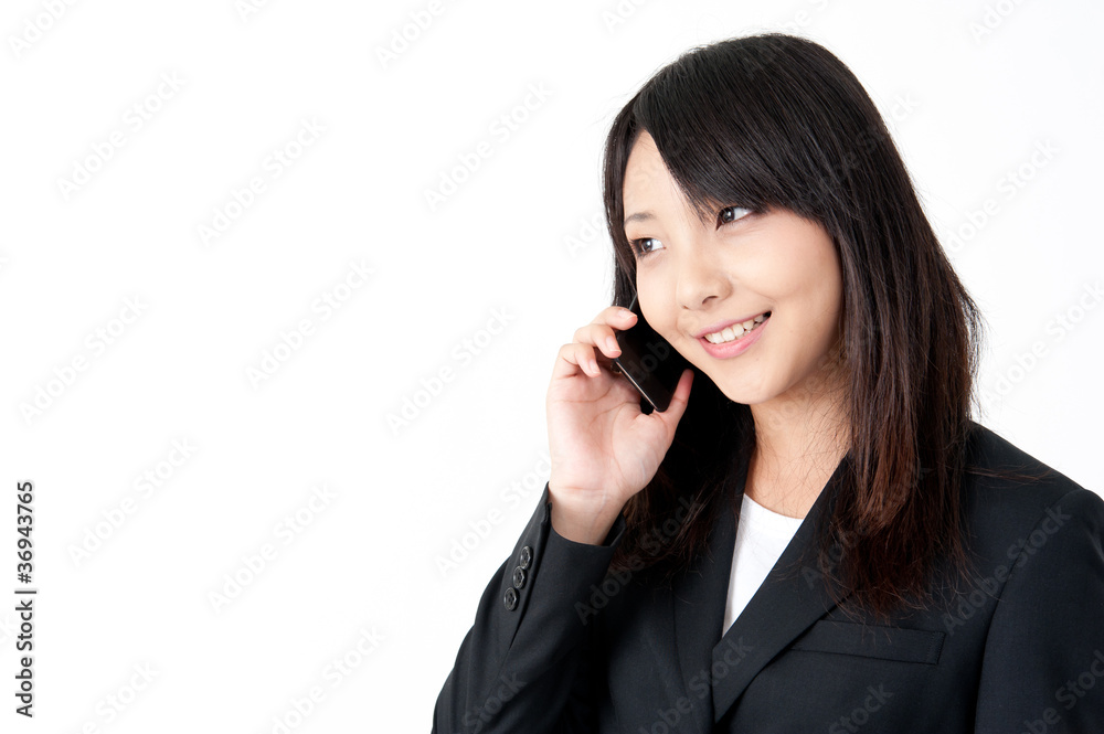 asian businesswoman talking by smart phone asian businesswoman talking by smart phone