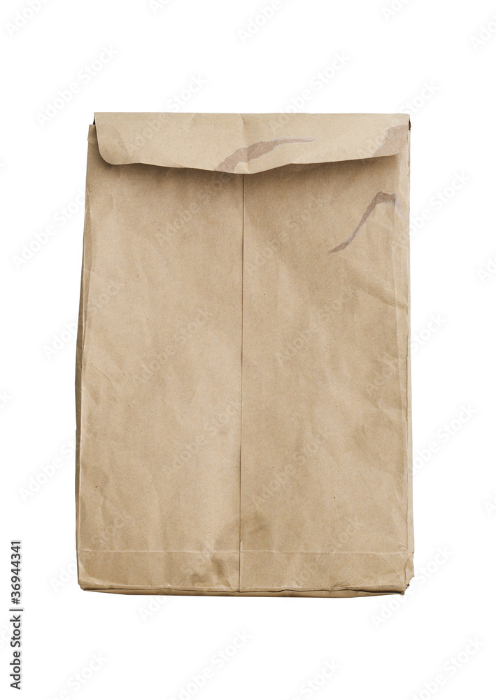 Crumpled brown envelope isolated Crumpled brown envelope isolated