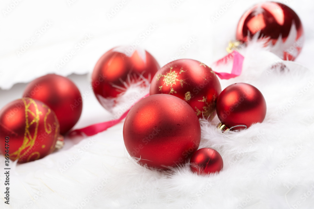Christmas balls on the white background Christmas balls on the white background