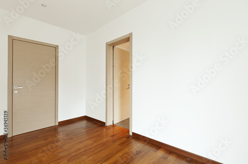 new apartment, empty room, entrance door