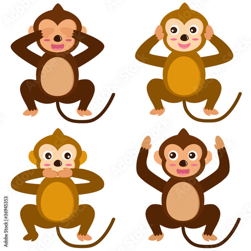 Animal Vector - Monkey - See Hear Speak No Evil
