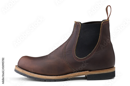 Brown leather shoe for man isolated