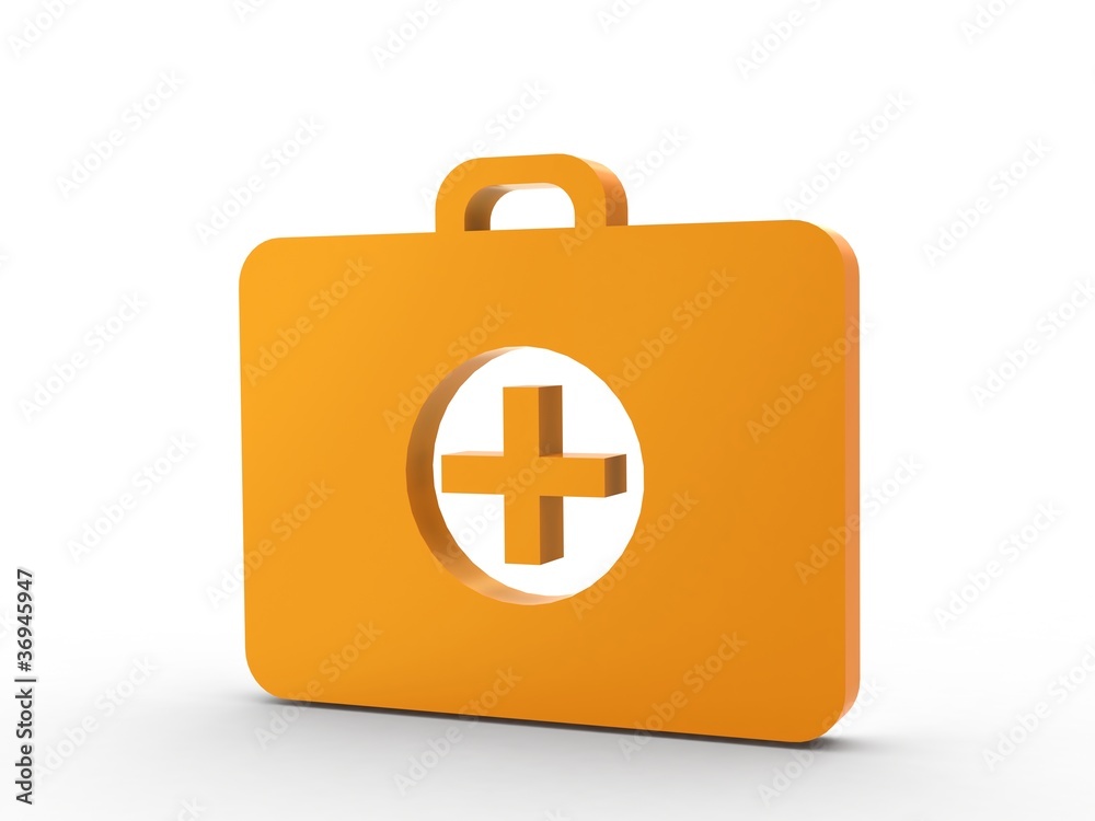 Obraz premium 3d Icon Arztkoffer orange