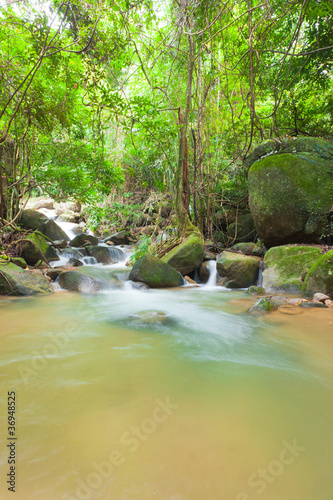 Fototapeta Naklejka Na Ścianę i Meble -  Deep forest Waterfall in Chantaburi, eastern of Thailand