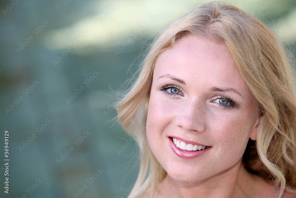 Portrait of beautiful blond woman in spa Portrait of beautiful blond woman in spa