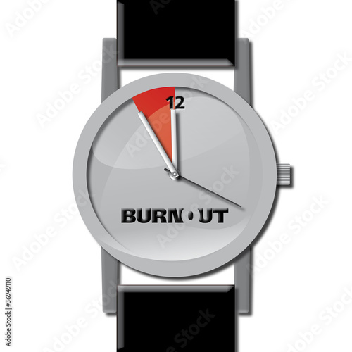 Zeit laeuft_Uhr_Burnout_ausgebrannt_fŸnf vor Zwšlf photo