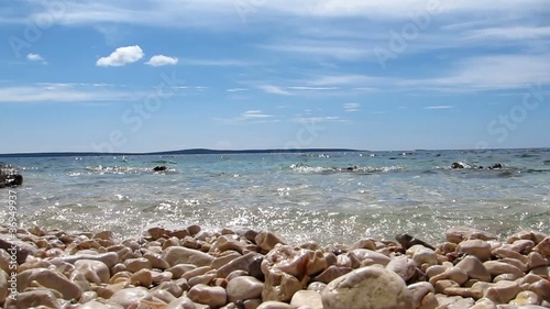 beautiful croatian rocky beach in summer
