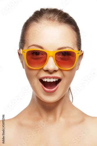 happy screaming teenage girl in shades