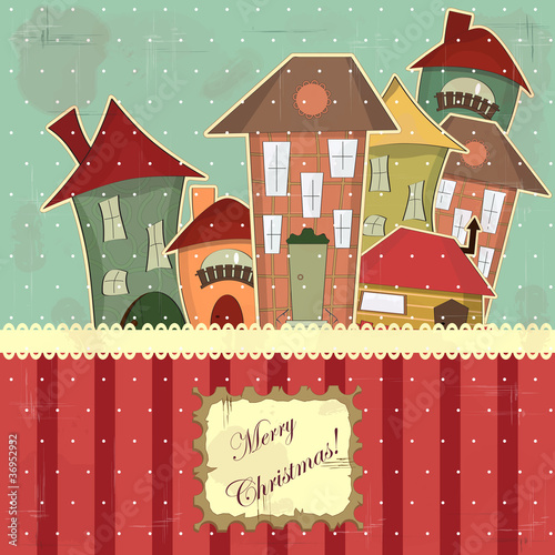 Christmas card in vintage style