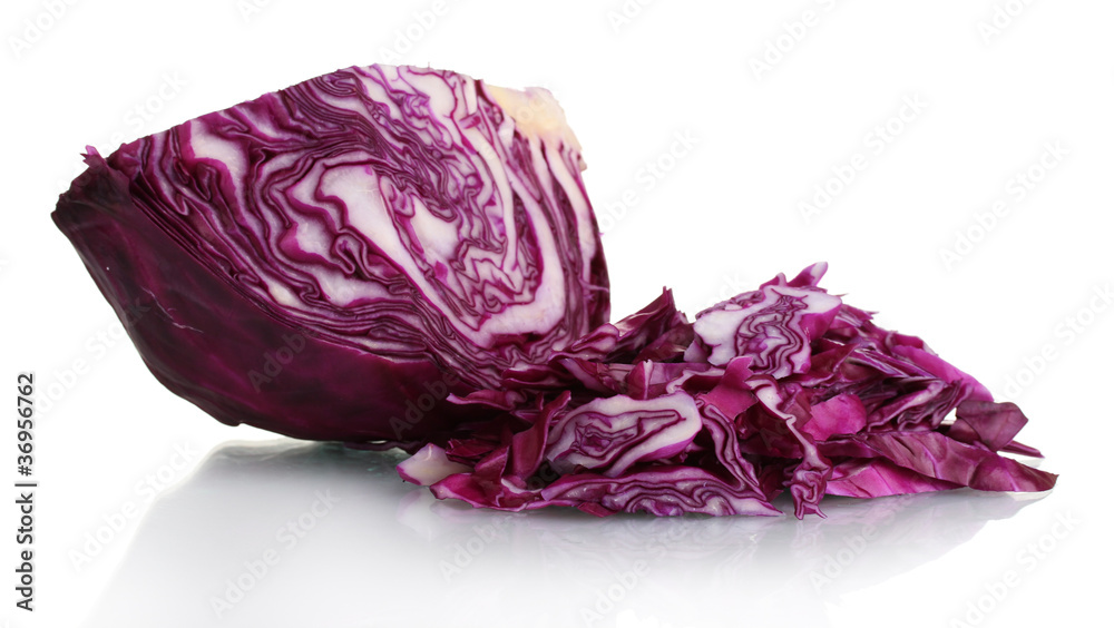 sliced red cabbage isolated on white sliced red cabbage isolated on white