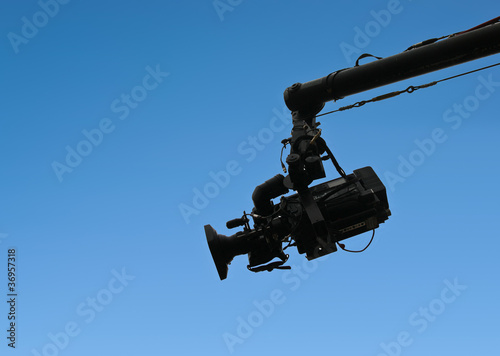 Filmkamera an einem Kamerakran