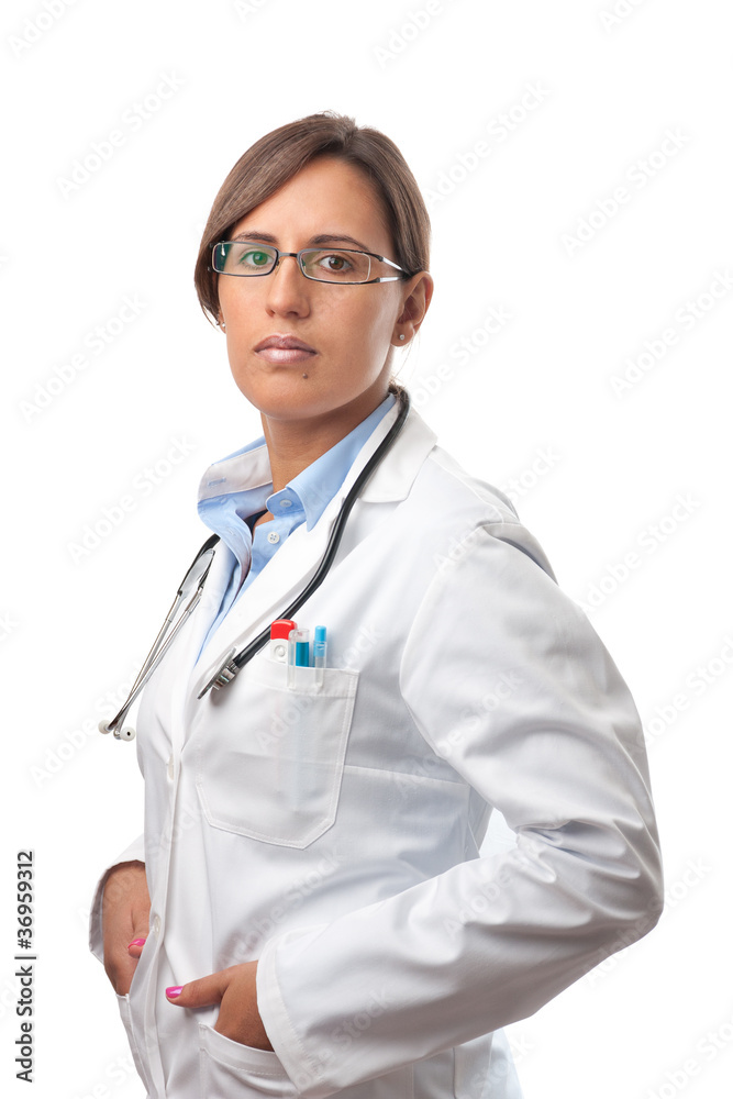Woman Doctor Looking Very Professional on Lab Coat Woman Doctor Looking Very Professional on Lab Coat