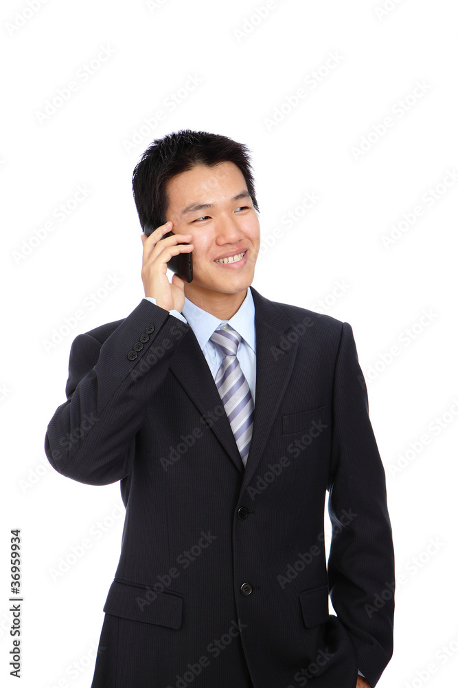 Young Business Man happy Speaking mobile phone Young Business Man happy Speaking mobile phone