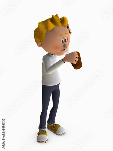 Bottom of the Cup 3d rendering cartoon