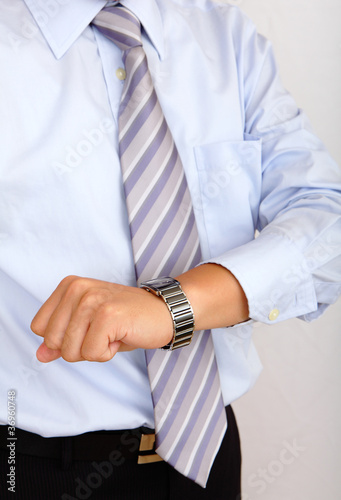 time is up, business man hand finger and watch