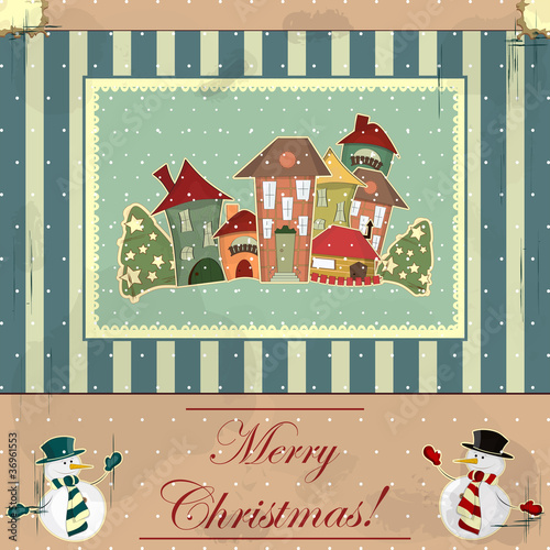 Christmas card in vintage style