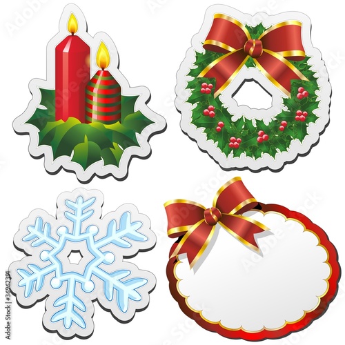 Natale Stickers Christmas Ornaments-Adesivi Decorazione