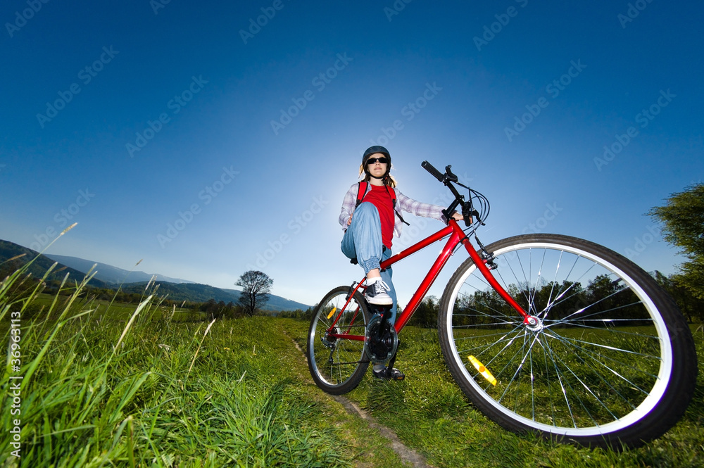 Girl riding bike