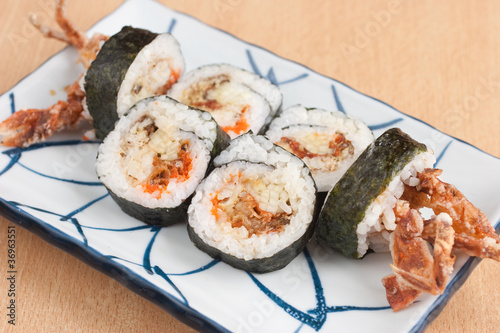 Soft shell crab sushi roll