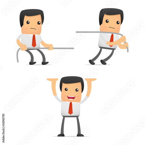 set of funny cartoon manager