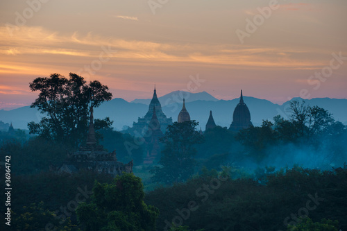 Sunrise over ancient Bagan  Myanmar