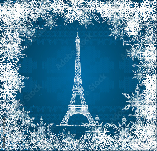 Fototapeta Naklejka Na Ścianę i Meble -  Vector Eiffel Tower
