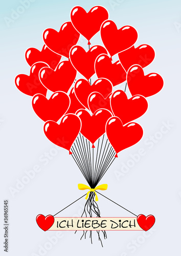 Herzluftballons Ich liebe Dich - Heartballoons I Love You photo