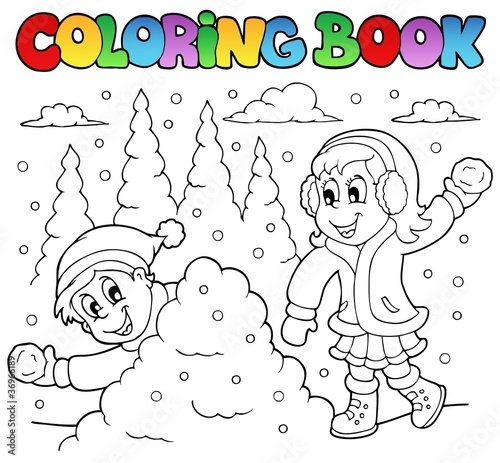 Coloring book winter theme 2