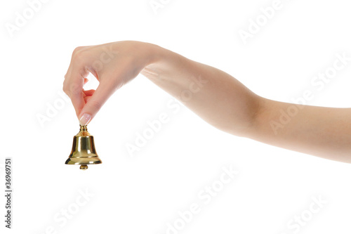 hand bell in the woman's hand