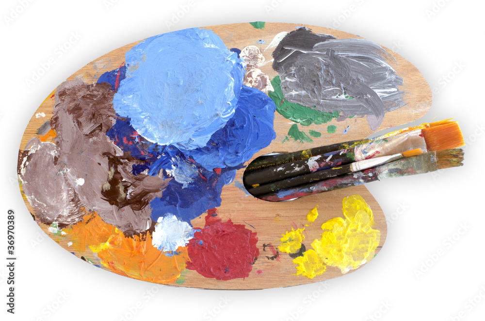 Obraz premium Paints and Paintbrushes