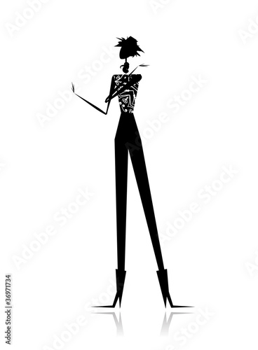 Fashion girl silhouette for your design