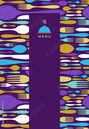 Food, restaurant, menu design in violet