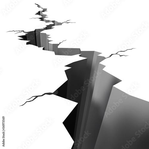 Earthquake cracked ground floor