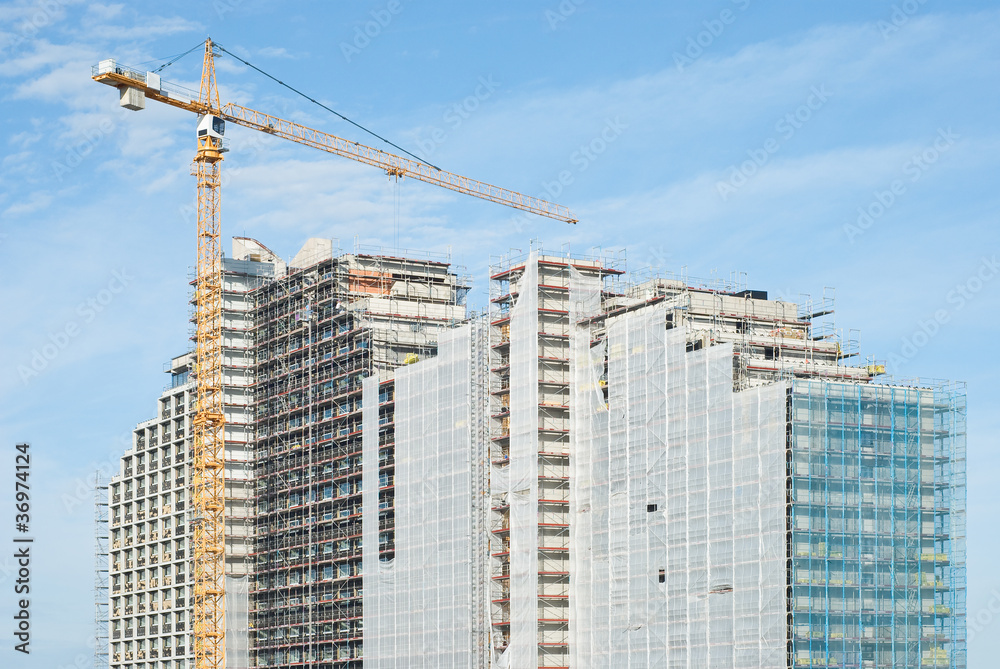 Construction Site with Large Crane Construction Site with Large Crane