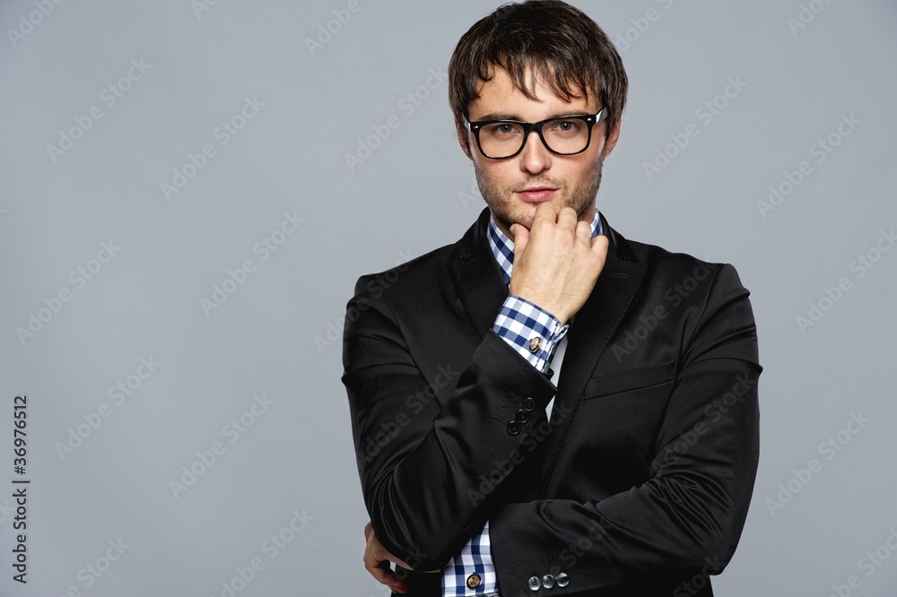 Handsome young man in glasses