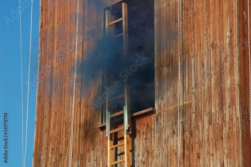 Firefighters training in their fire station in Italy photo