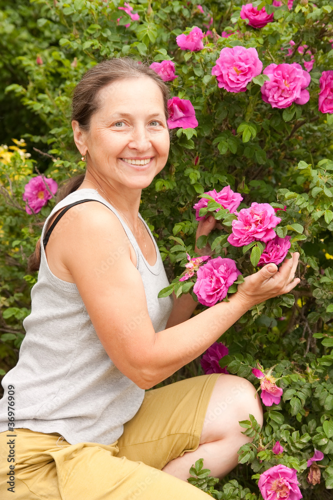 woman with dogrose