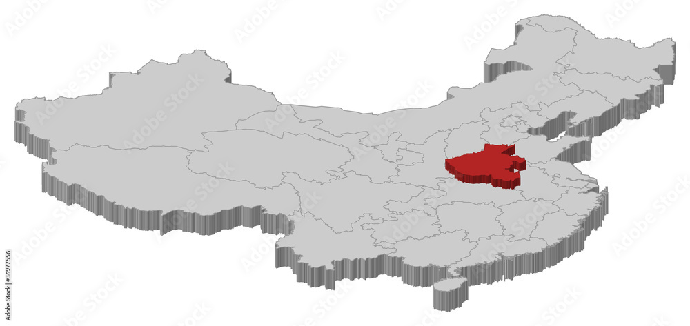 Map of China, Henan highlighted