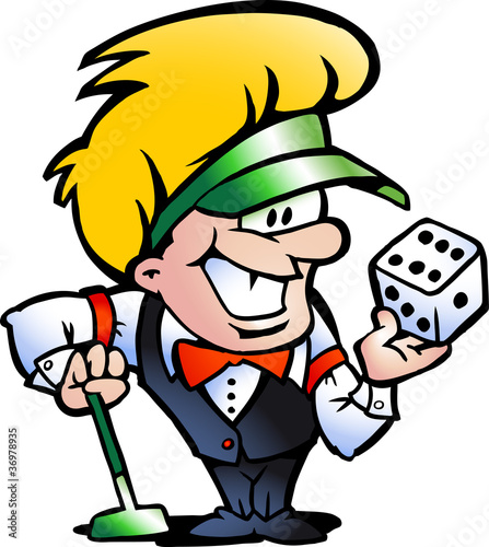 Hand-drawn Vector illustration of an Casino Croupier