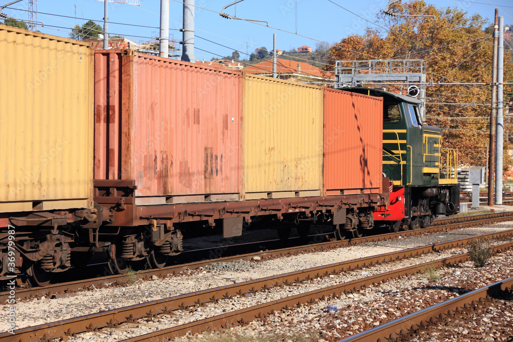 containers and train containers and train