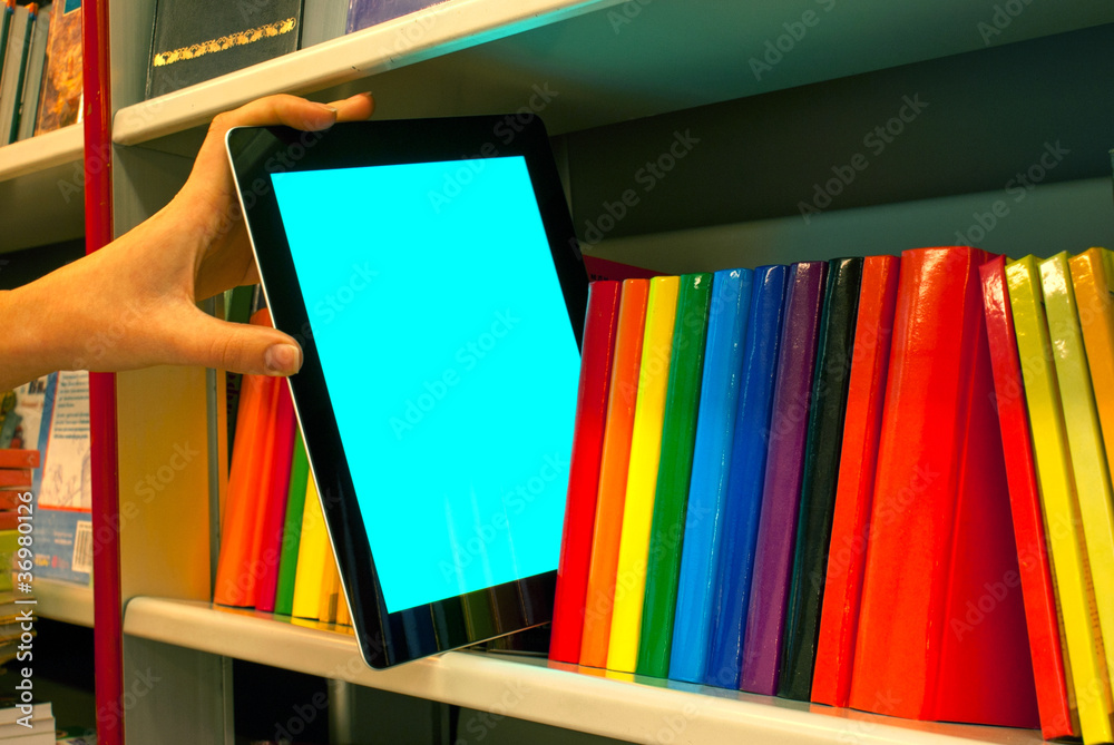 Hand holding a tablet PC