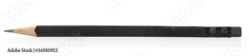 Black pencil isolated on white, clipping path included
