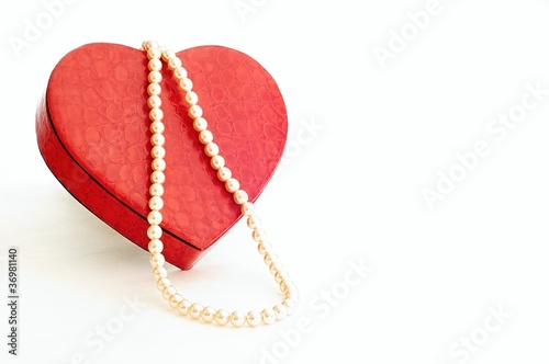 Necklace in a heart case