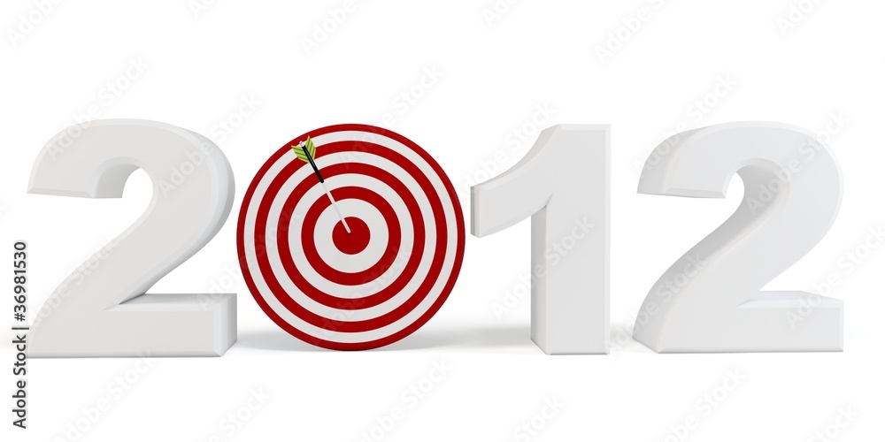 3d Happy New Year 2012 red target 3d Happy New Year 2012 red target