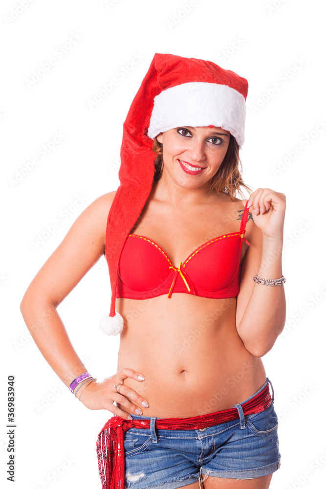 Sexy Woman with Santa Hat