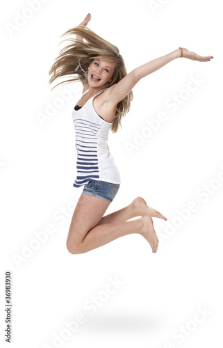 Teen Girl Jumping for Joy