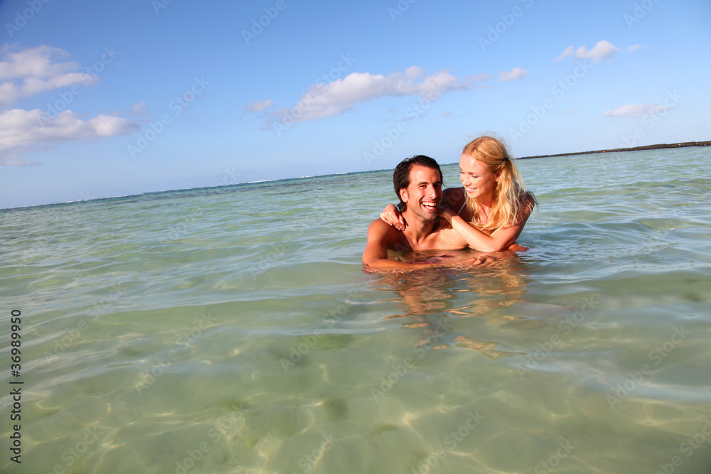 Couple having fun at the beach