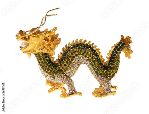 Metal dragon with crystals  souvenir 