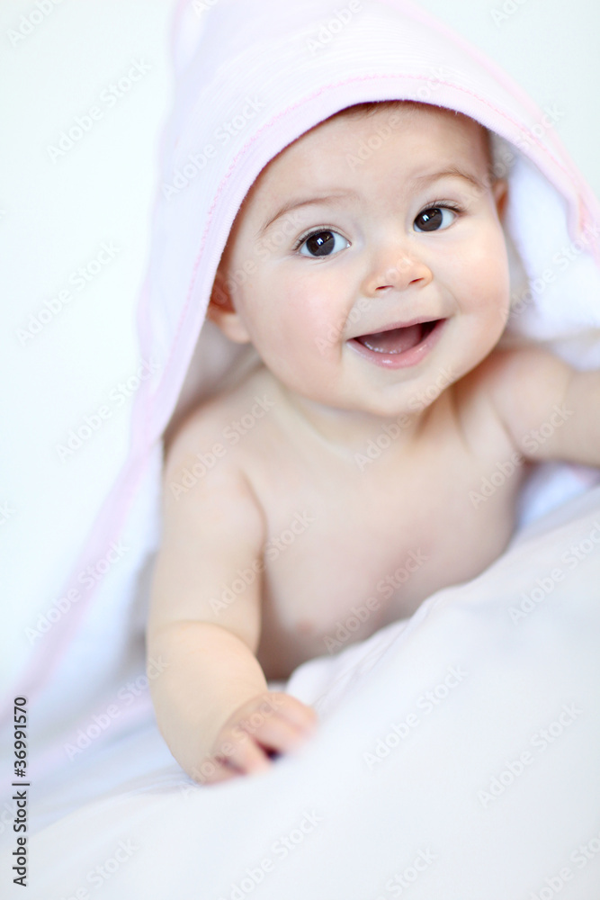 Sweet baby with towel on Sweet baby with towel on